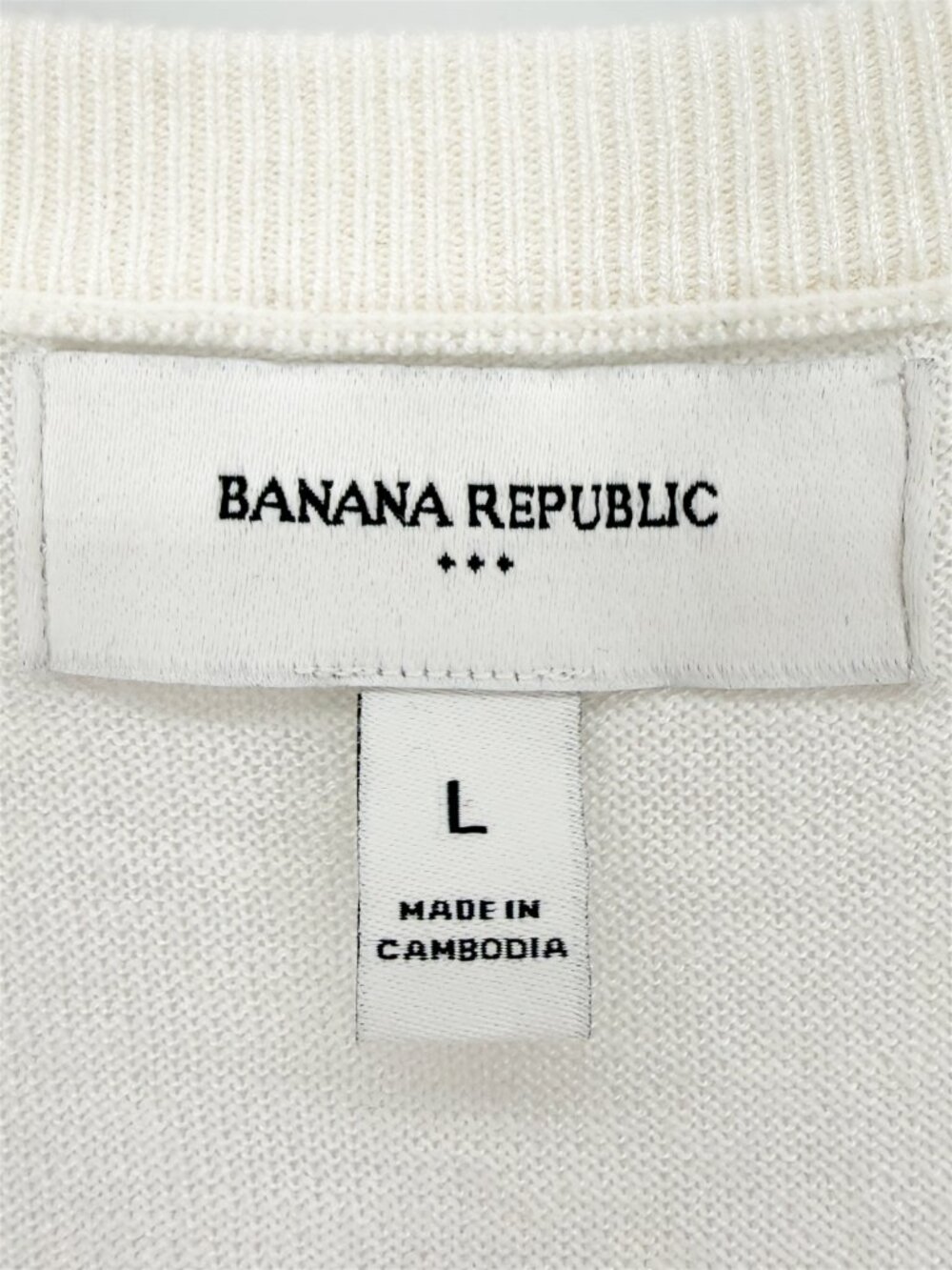 Banana Republic Factory Wool Blend Cream V-Neck Cardigan L - Picture 4 of 7